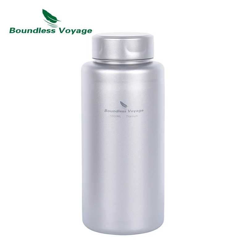 Boundless Voyage Titanium Bottle 1 Liter Single-layer Sports Water Bottle Ultralight Leakproof Drinkware for Outdoor Camping