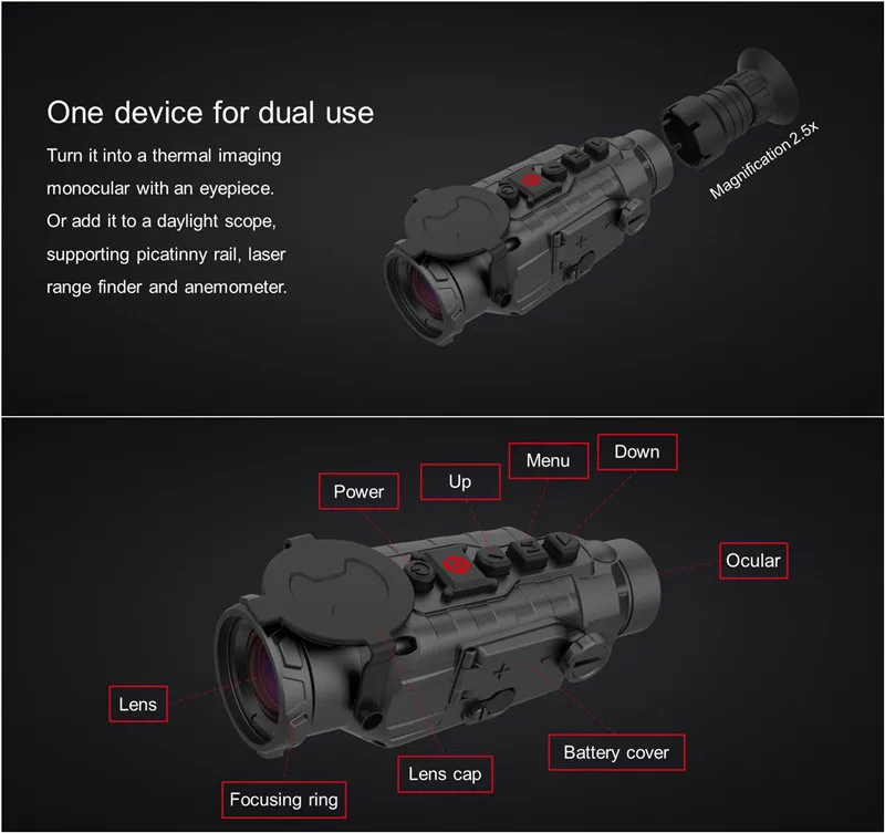 Best Seller Multi-function Small Hunting Detect Thermal Clip On monocular night vision hunting