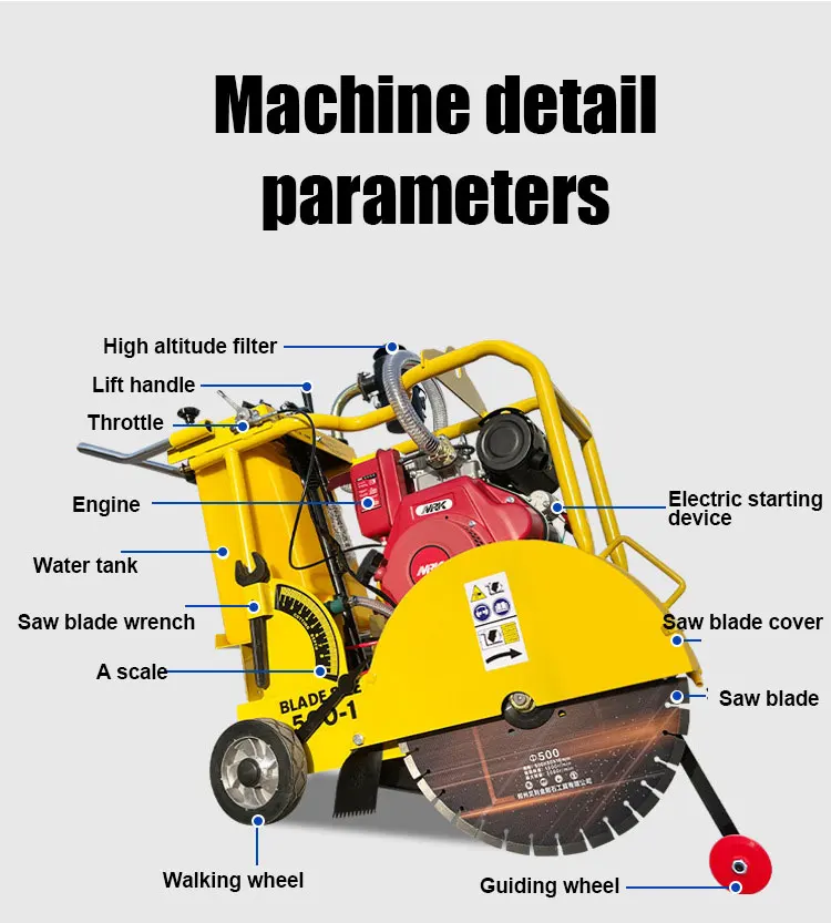 Wholesale Supply Reinforced Cutting Machine Asphalt Cut Saw Diesel Gasoline Electric Concrete Cutter