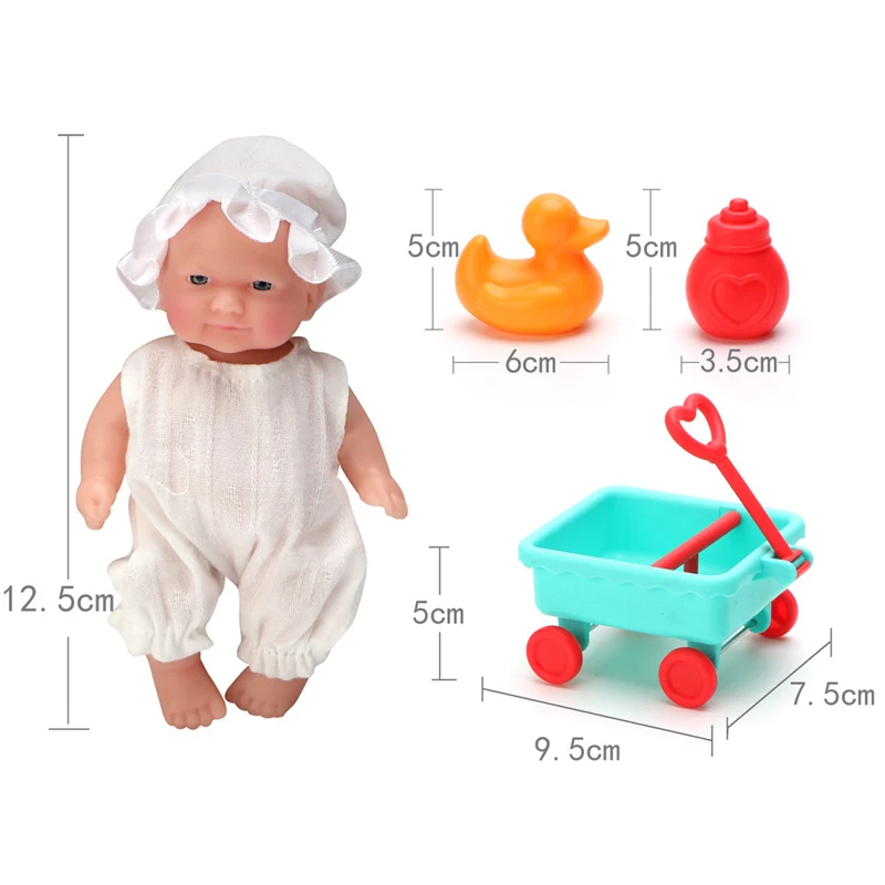 Cheap 5 Inch Baby Doll Reborn Silicone For mini bebe reborn de silicone for Newborn with rocking horse
