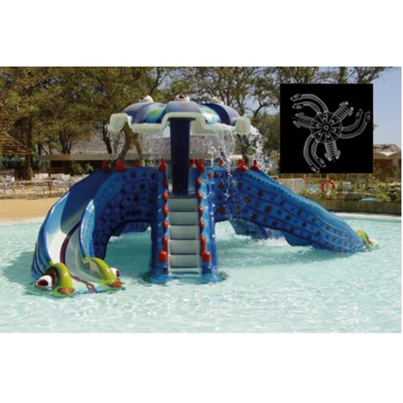 Aqua park Attractions kids Water Playground Octopus water slide for sale