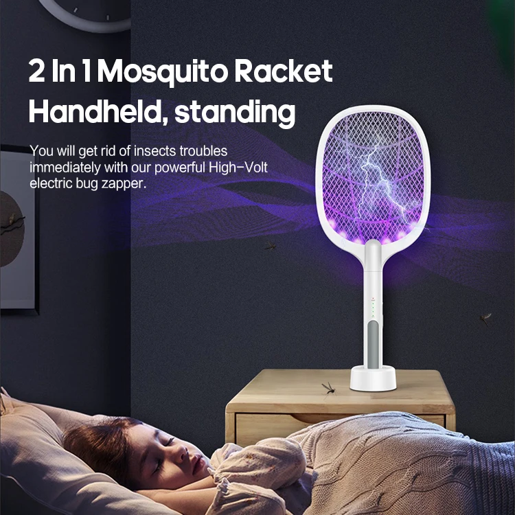 Kinscoter Electric Mosquito Swatter Rechargeable Bug Zapper Pest Control Mosquito Killer Lamp Mosquito Racket