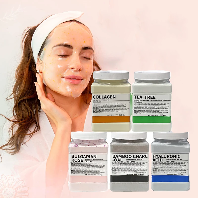 Wholesale Private Label Hyaluronic Acid Collagen Hydrating Jelly Face Mask Powder Korean Hydrogel Face Mask