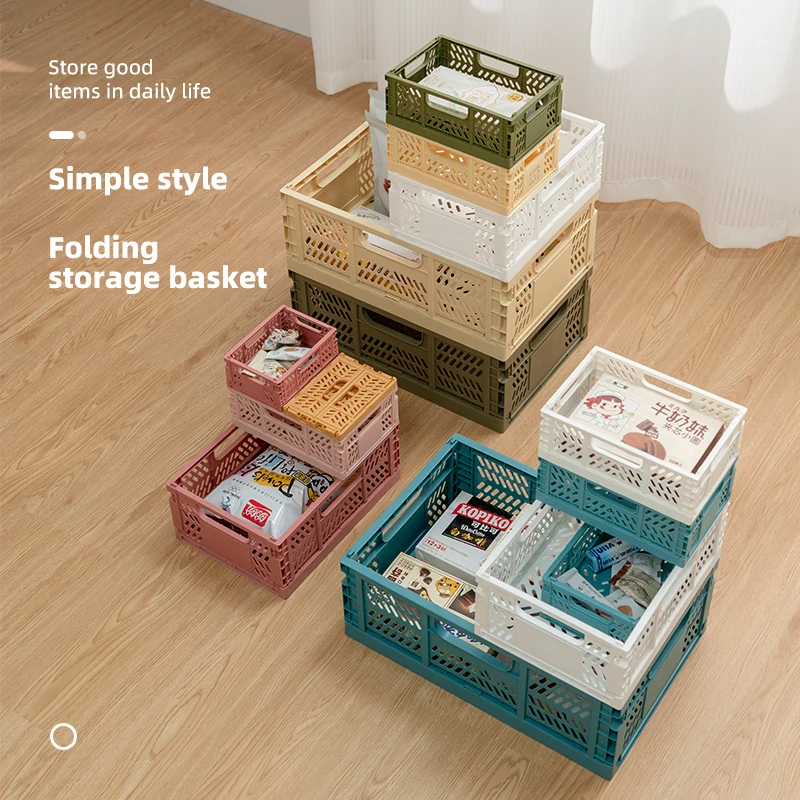 Factory Direct Sale Customized Large Size Stackable Foldable Plastic Storage Basket Household Toy Snack Basket Container Houses