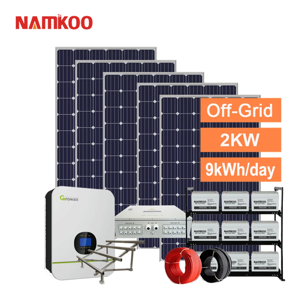 Namkoo off grid 2kw setup 2000w home use solar generator 2KW easy installation solar kit