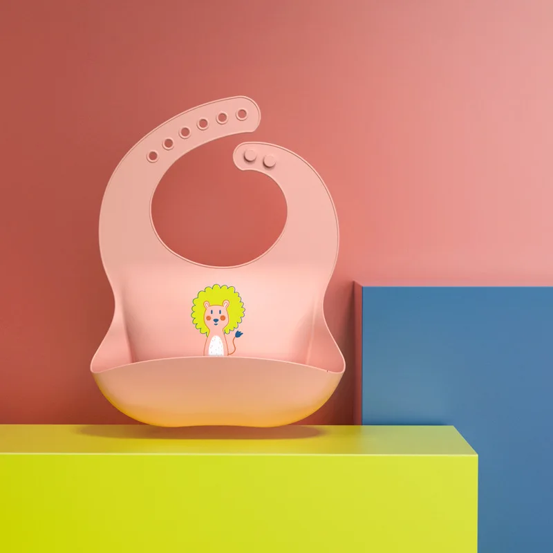 Bpa-free adjustable silicone bib waterproof saliva bib new baby and children silicone bib