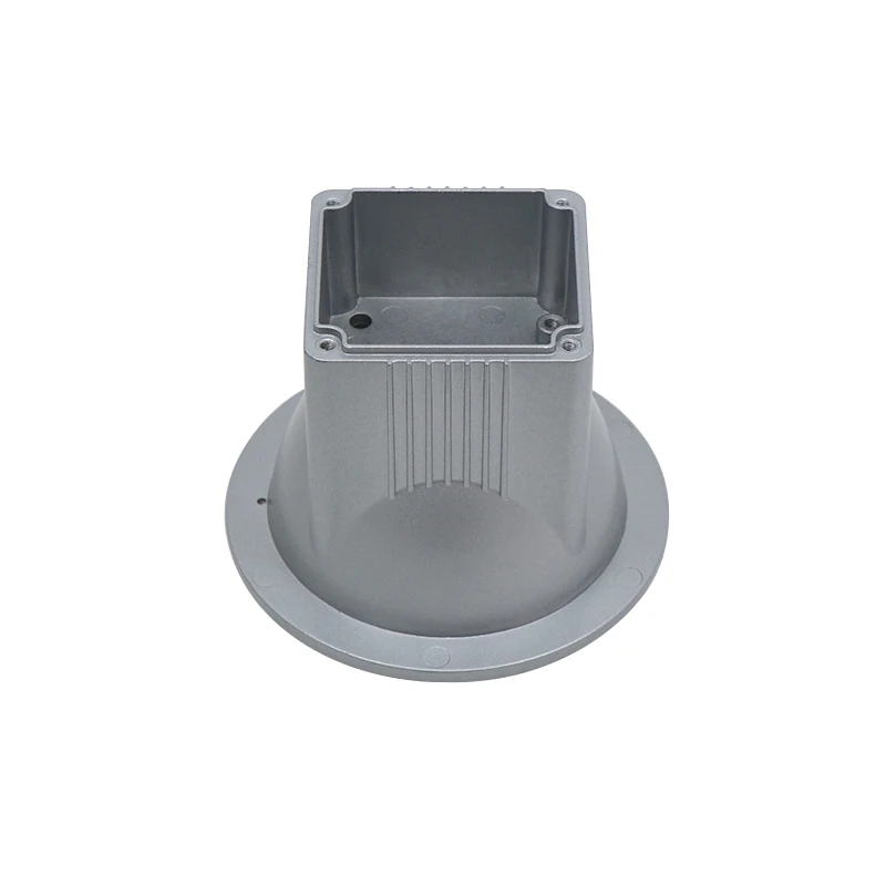 Professional Factory ningbo die cast aluminium alloy a380 powder coated silver lamp casting part cnc machining enclosure