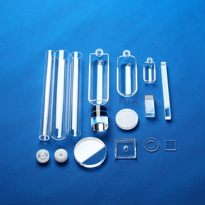 Customized semicircular quartz boat chemical loader fused quartz glass boat