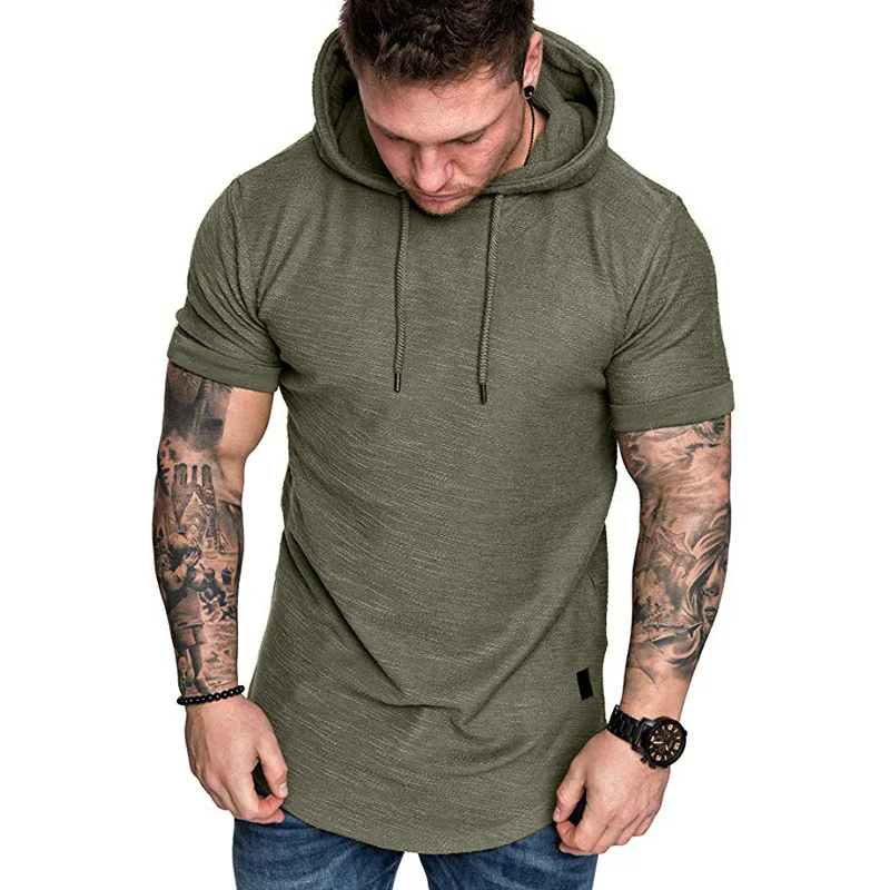 Men t shirt with hood custom t shirt low moq casual shirts for men summer blank top