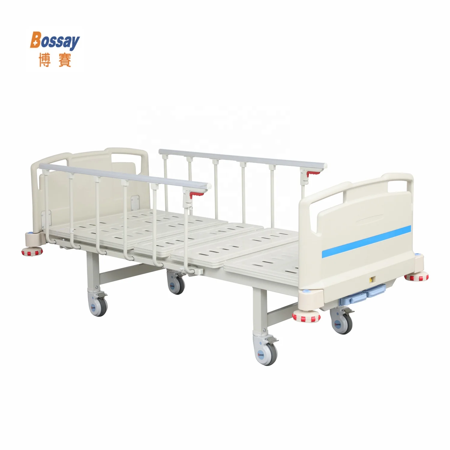BS-828J Bossay medical Hospital furniture  ABS Two crank manual hospital bed for sale