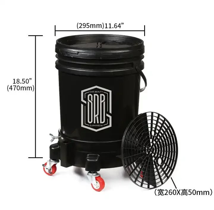 Professional OEM car wash bucket wheel car detail cleaning bucket chassis wheels T-623