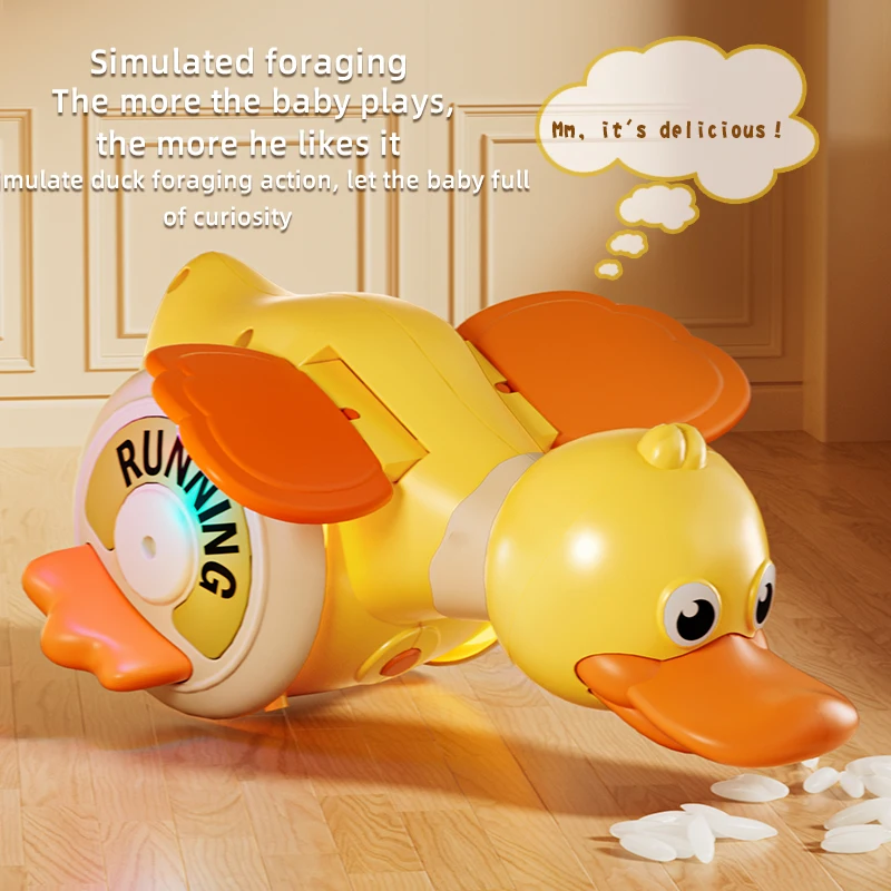 2024 Newest Arrival Electric Foraging Duck Baby Toys Rotation Duck With Light & Music