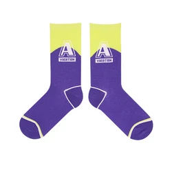 Оптовая продажа, однотонные вязаные полосатые хлопковые пушистые носки MS D058