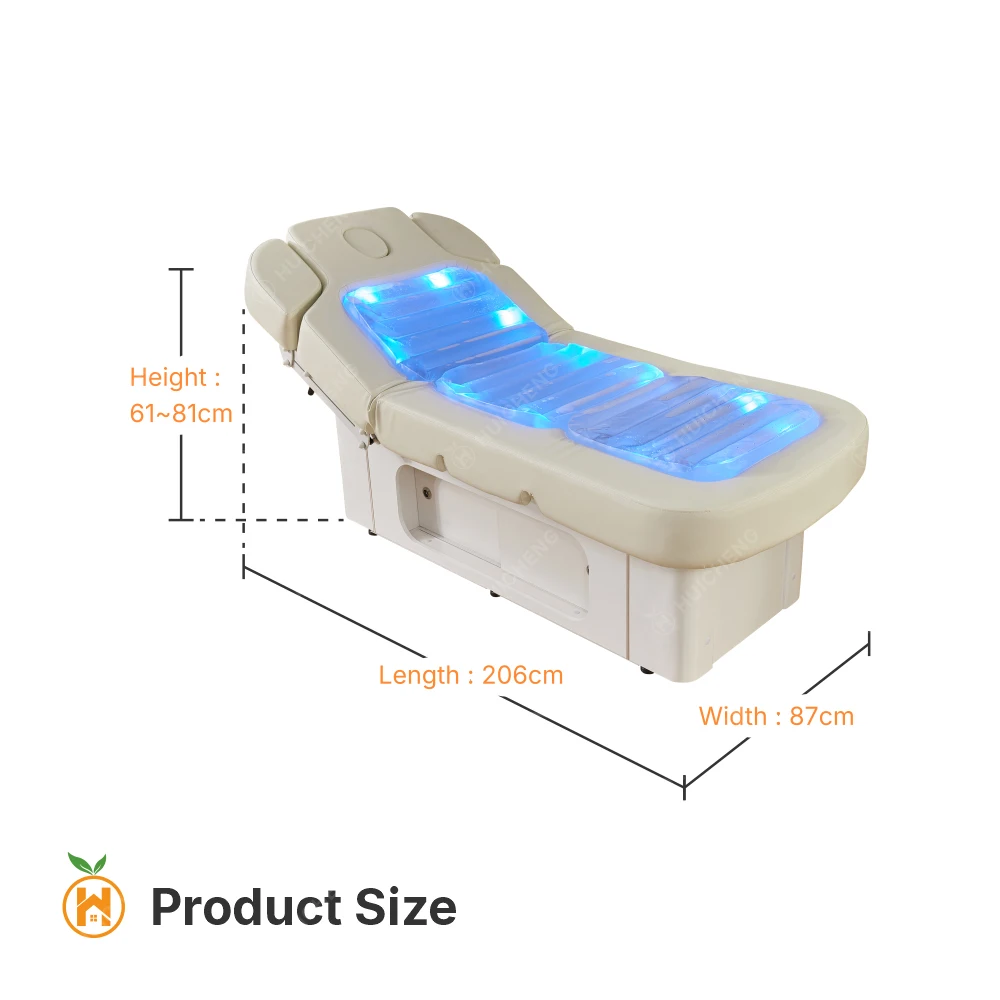 4 Motor Electric Massage Beauty Bed Spa LED Atmosphere Light Fully Automatic Heat Preservation 2053