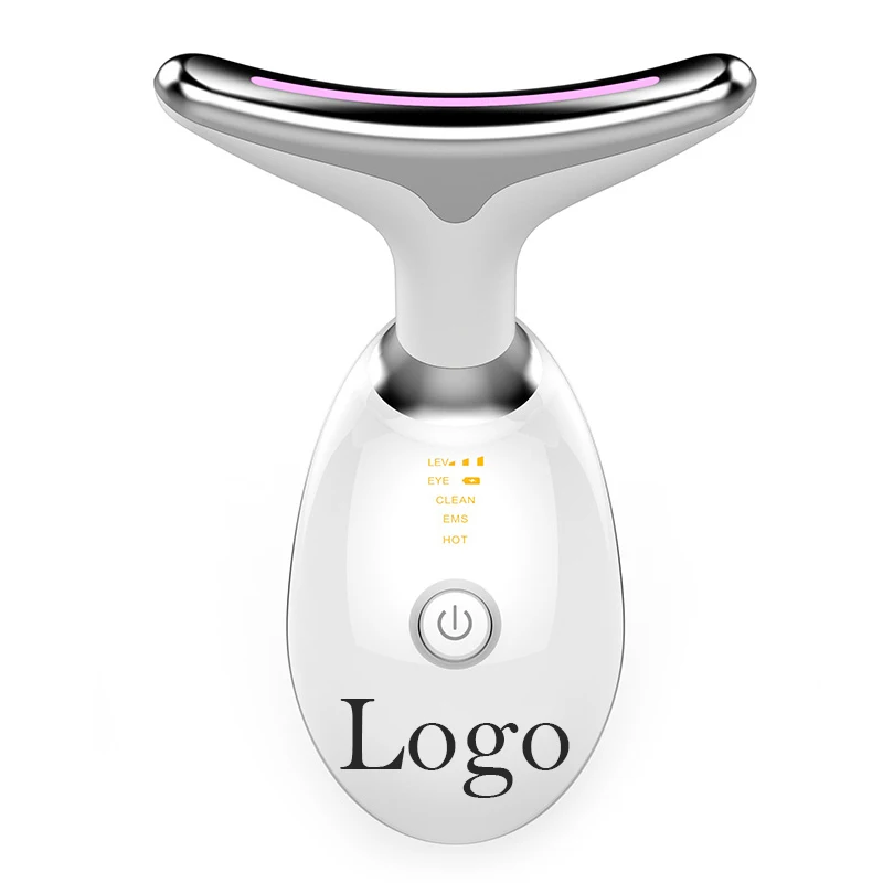 ODM Electric Face Neck Lifting Massager Anti-wrinkle Reduce Puffiness Facial Device Heating Vibration EMS Neck Lift Device