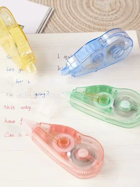 New School Office Stationery  transparent pet customized colored plastic 20M kids student Correction Tape manufacturer