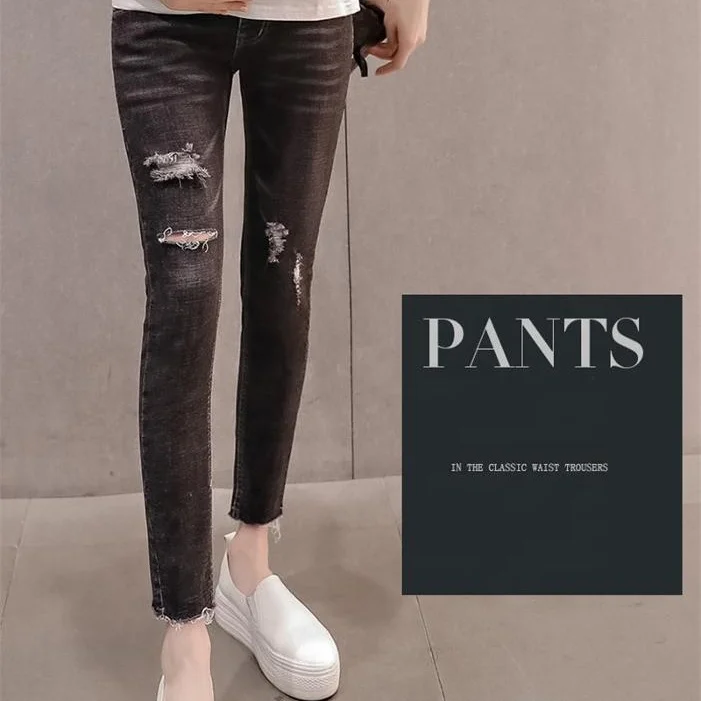 
2019 new pregnant women stomach lift pencil pants 