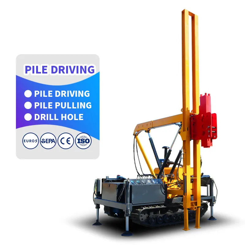 Hongrun Machinery New arrival hydraulic press Guardrail pile driver pneumatic post driver piling rig machine for sale
