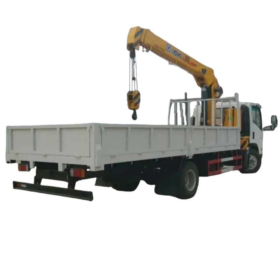 Isuzu 700p Euro 4/5 Single Row Truck with Unic Crane 5-20 Ton Hydraulic Cylinder Load Capacity  tow truck with crane