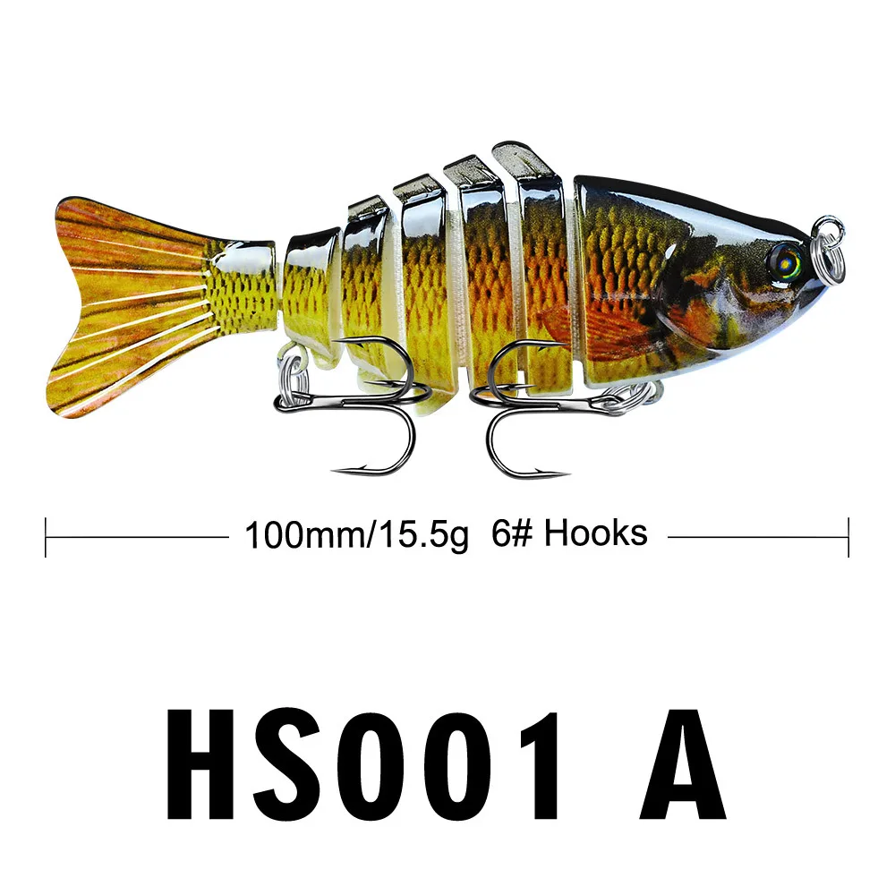OBM Multi-Section Hard Lure Attractive Fake Fish Fishing Bait Trout Carp Entire Sea Area Ocean Boat Fishing Metal Plastic Wood