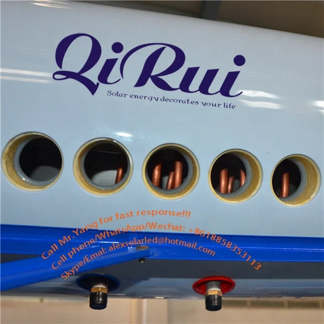 Complete Chauffe Eau Solaire 200L 250 300L 360 Liter Coil Pre-heated Solar Water Heater Solar Geyser with Assistant tank