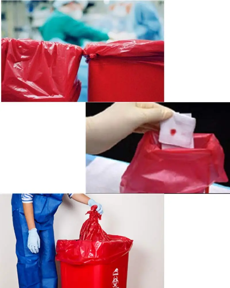 Биоопасные мешки для отходов пластиковые одноразовые медицинские мусора биомедицинские медицинских больниц