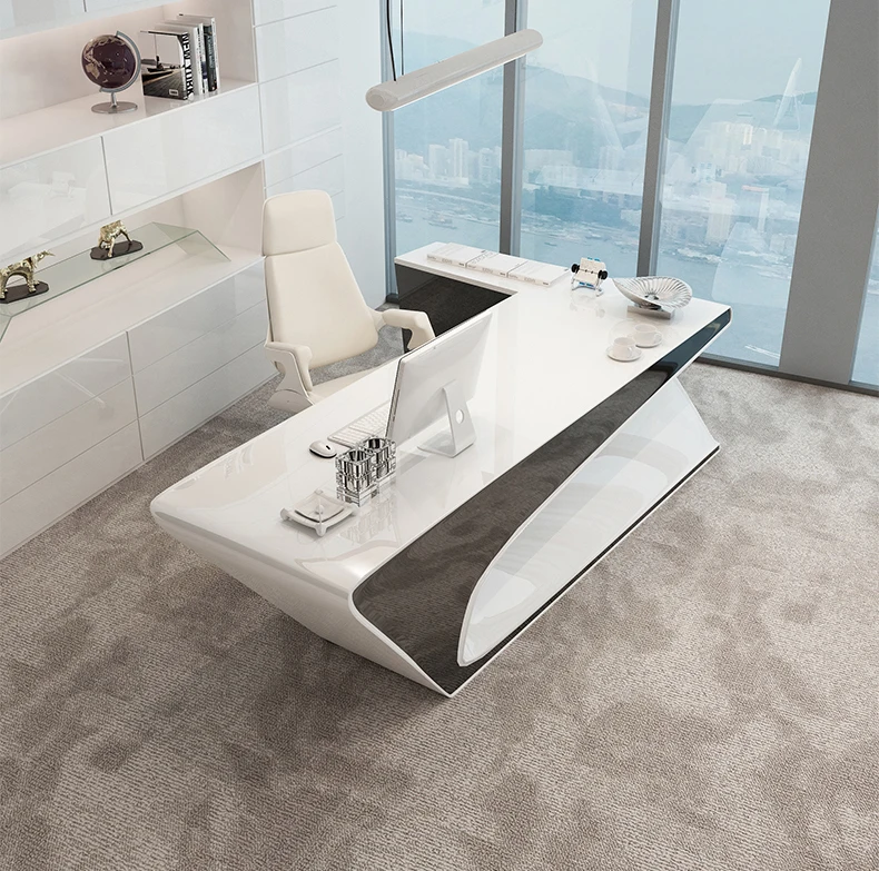 
Fashionable post-modern mesa oficina ceo white painting modern style executive desk 