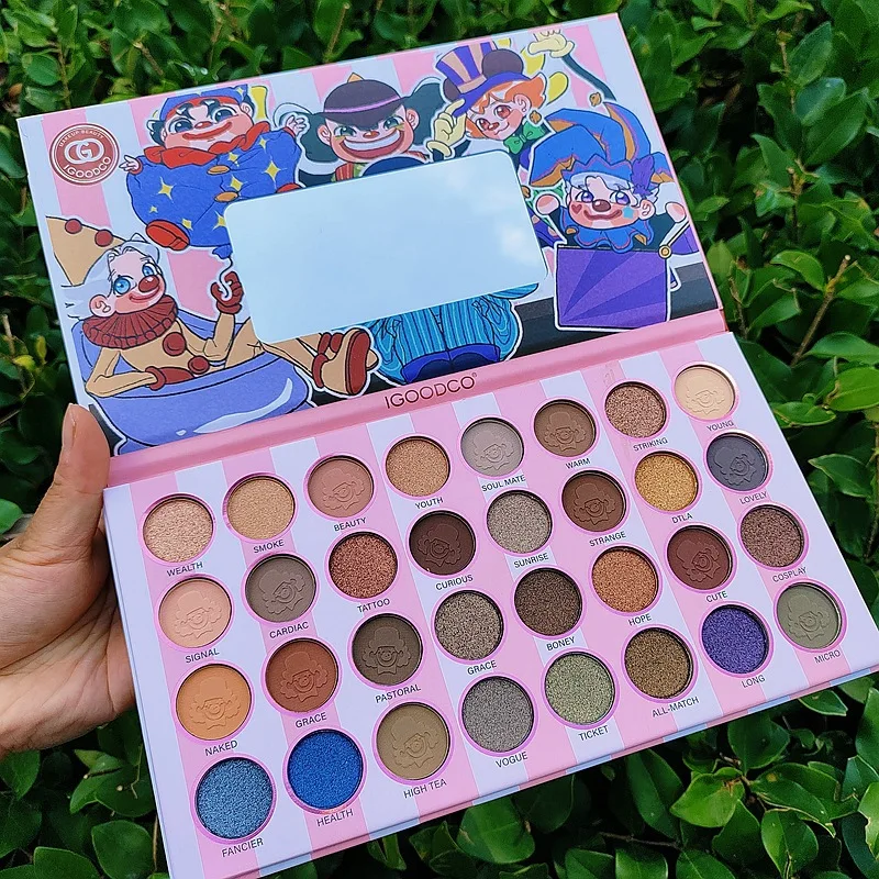 wholesale makeup glitter eyeshadow 32 color boxes eye shadow cardboard gift packaging boxes chrome foldable eyeshadow palette