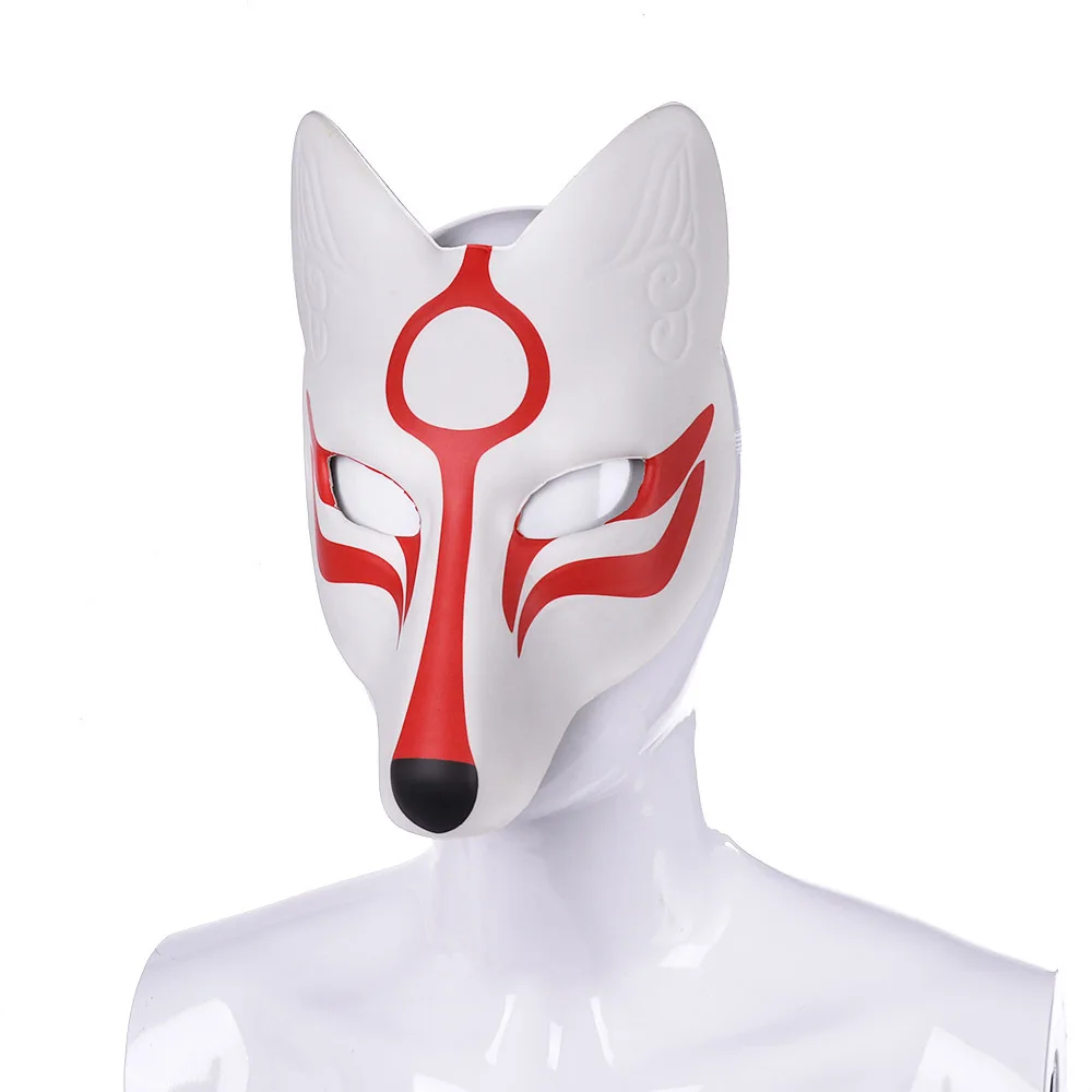 Cosplay Japanese Anime Fox Girl Image Masquerade Props Supplies Eva White Fox Pu Leather material Mask Party Mask