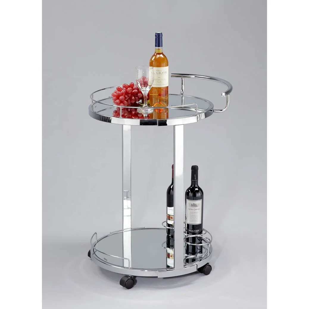 Hotel Trolley Glass Serving Cart with Wheels for Efficient Food Service