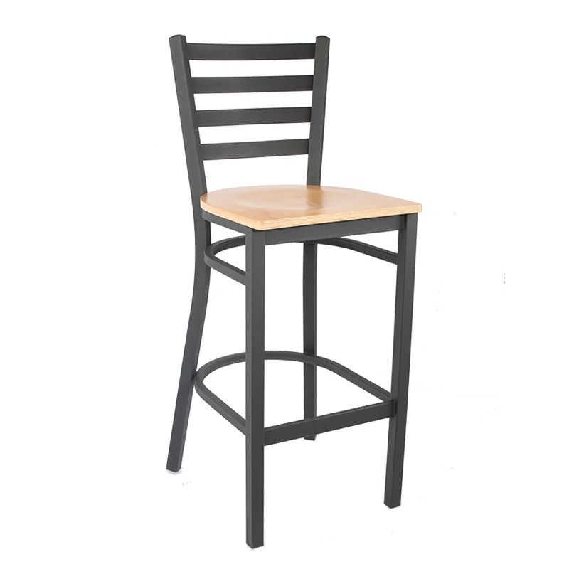 Commercial Bar Leisure Furniture Durable Metal Bar High Chair With Upholstery Seating For Restaurant Cafe Shop