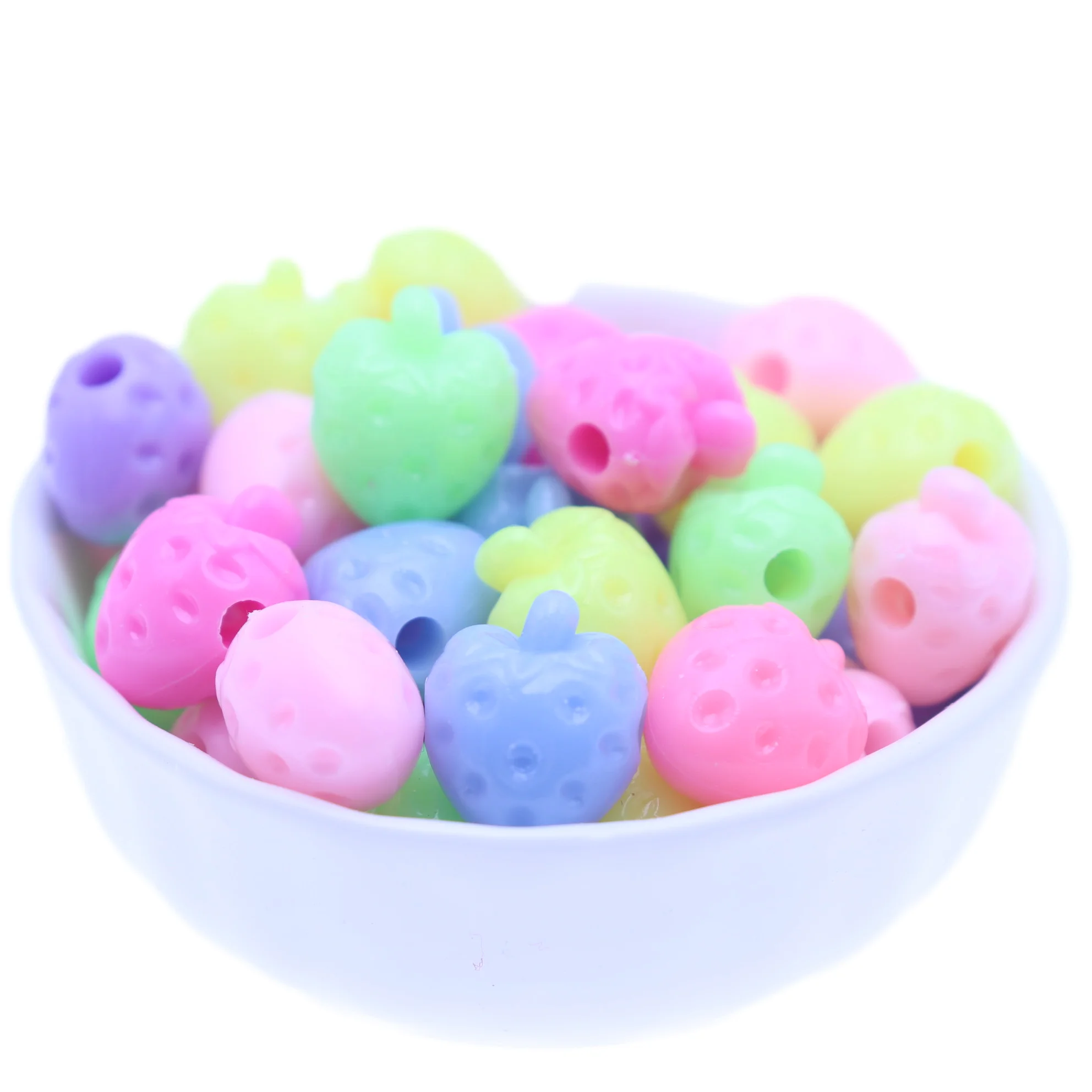 Hot Sale 15*16mm Mixed Color Mickey Head Big Hole Jewelry Kids Plastic Acrylic Pony Beads