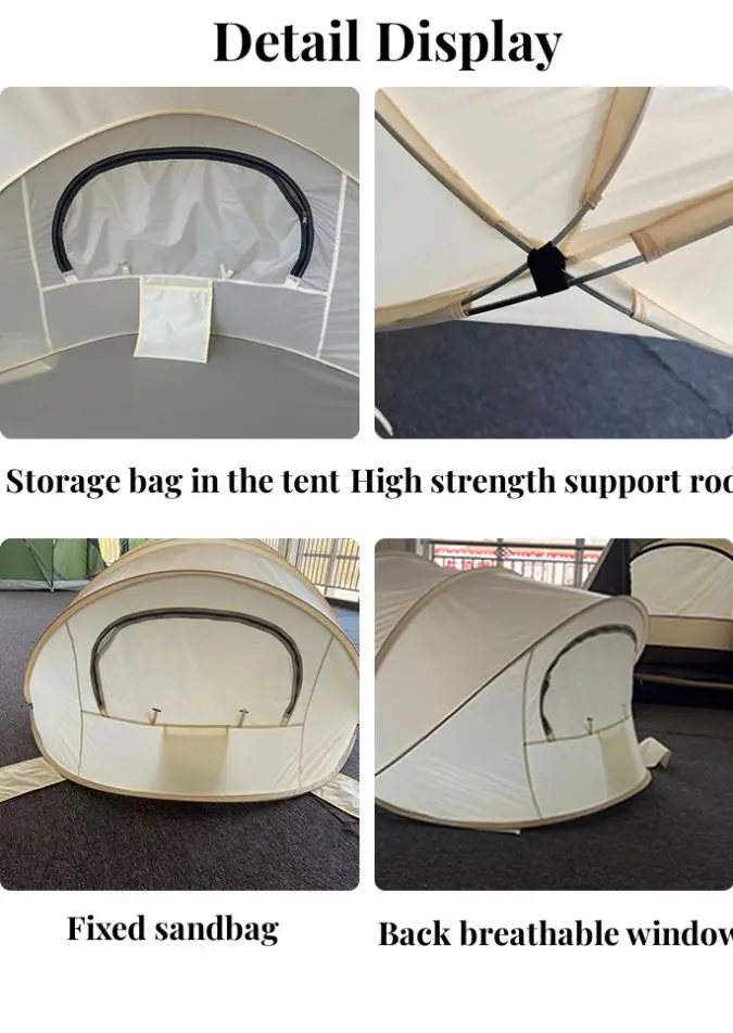 Beach Tent Fully Automatic Quick Opening Outdoor Camping Shading and Sun protection 2 Persons Camping Tent