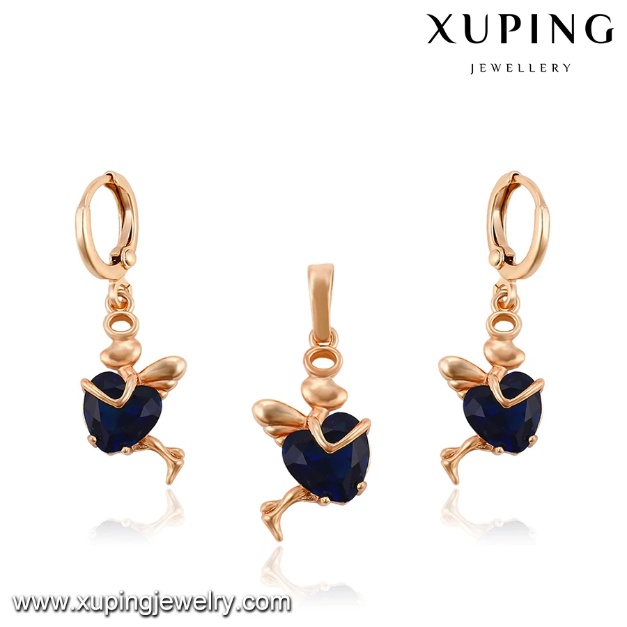  64069 Xuping Jewelry Cute Elf Portable Crystal Rose Gold Fashion New Eco-friendly Copper Pendant Earring