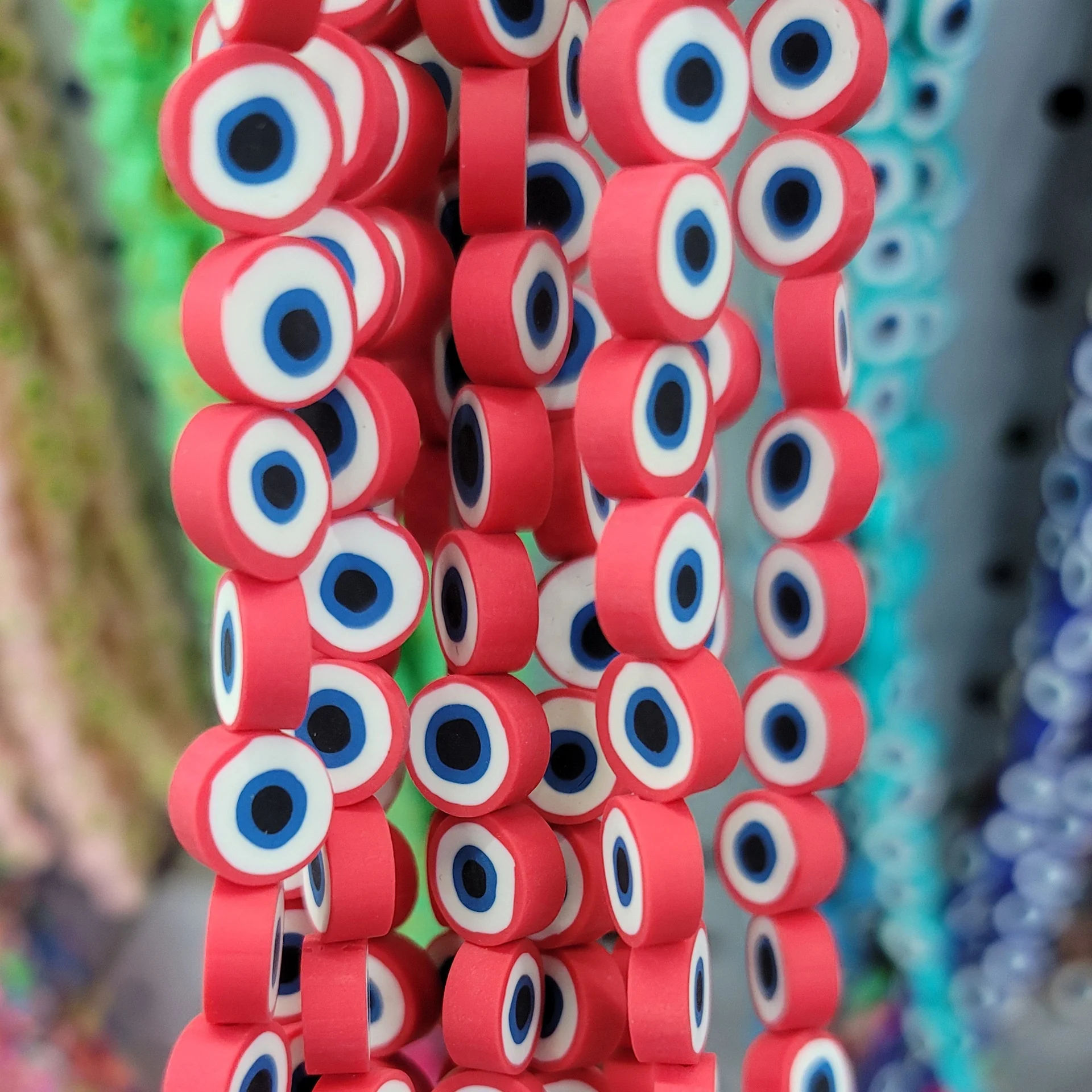 new shape 10mm soft clay beads high quality Eye Pattern polymer clay beads for jewelry making