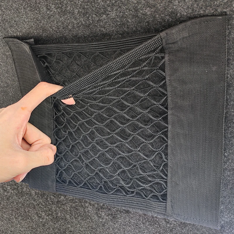 Hook and Loop Universal Mesh Cargo Car Trunk Net Sticker Organizer Pouch Bag Storage Mesh Net For Car Trunk Fixed mesh bag