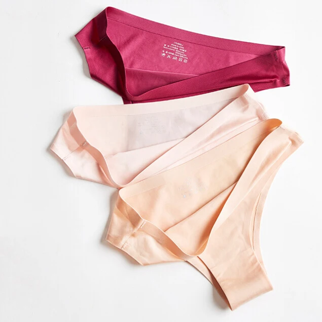 Невидимые Бесшовные женские трусики с Т-образной спинкой и логотипом на заказ