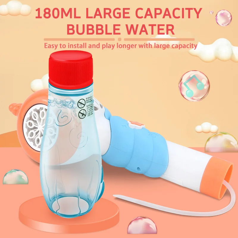 Cartoon Unicorn Outdoor Toy Battery Operated Soap Bubble Machine electric bubble wand unicorn with Light and Sound for Kids