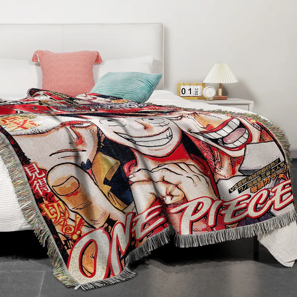 Anime Blanket Cotton And Polyester Jacquard Sofa Blanket Custom Design Woven Tapestry