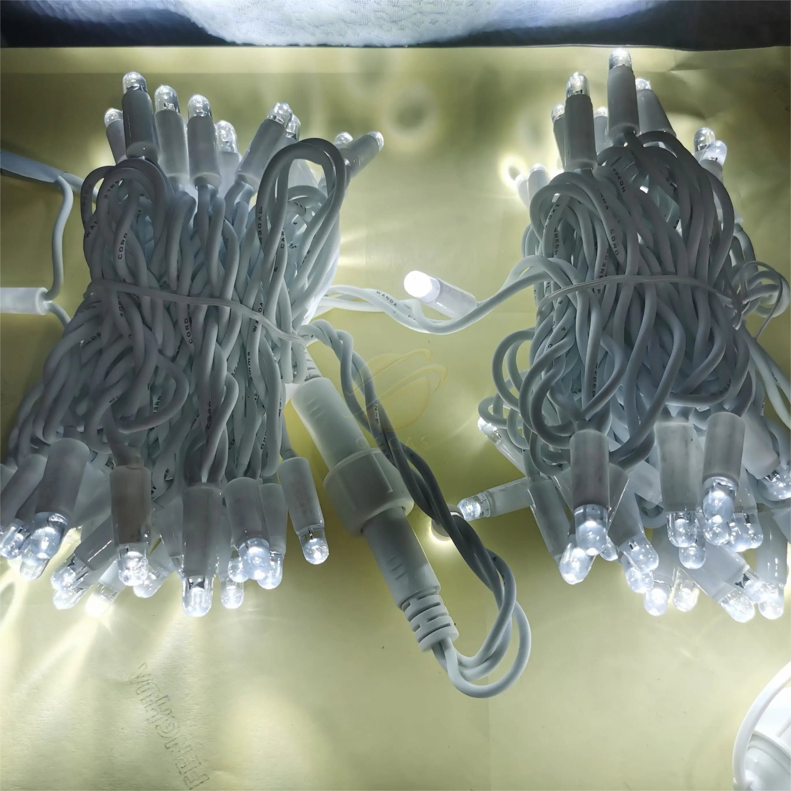 waterproof solar LED lights rubber cable LED Flashing String light for outdoor christmas decoration