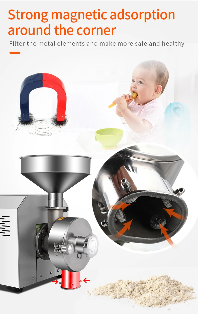 Simple operation new style powerful durable flour soya mill powder crushing machine for restaurant