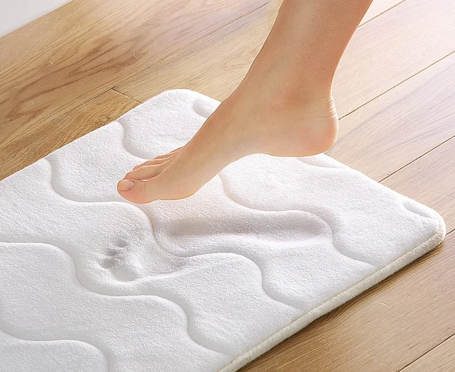 Waterproof Non-slip Soft Rug Pad Washable Memory Foam Bath Mats flannel 35D Memory Foam Bath Mat