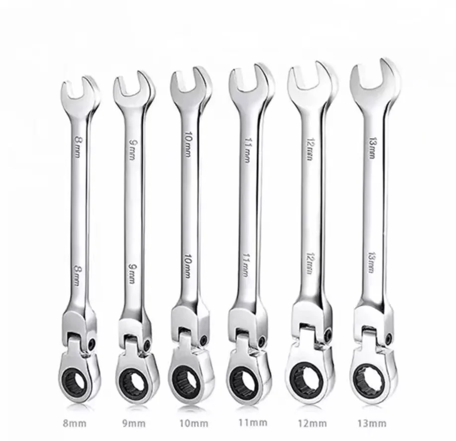 6-32 mm Open End Combination Wrench Set Flexible Ratchet Wrench Set Torque Wrench Spanner  Repair Tools