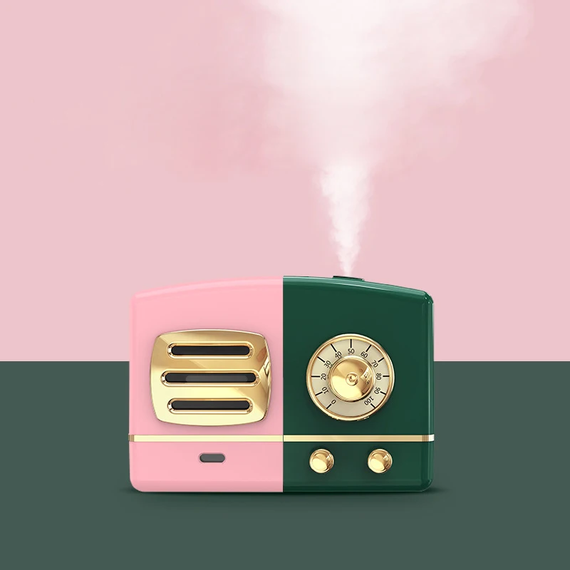 Unique Mini USB Air Retro Radio shape Humidifier with night light as gift