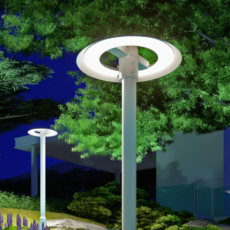 Landscape Light Manufacturer OEM ODM Led Post Top Garden Area Lights Lawn Lamp Yard Decoration UFO shape with bracket pillar lig