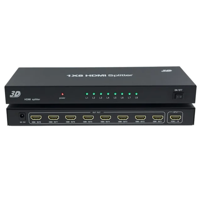 Производитель HDMI audio5.1 & видео усилитель Splitter1x8 V1.3 поддержка ЦИК 3D 1080 P, 1 в 8 из