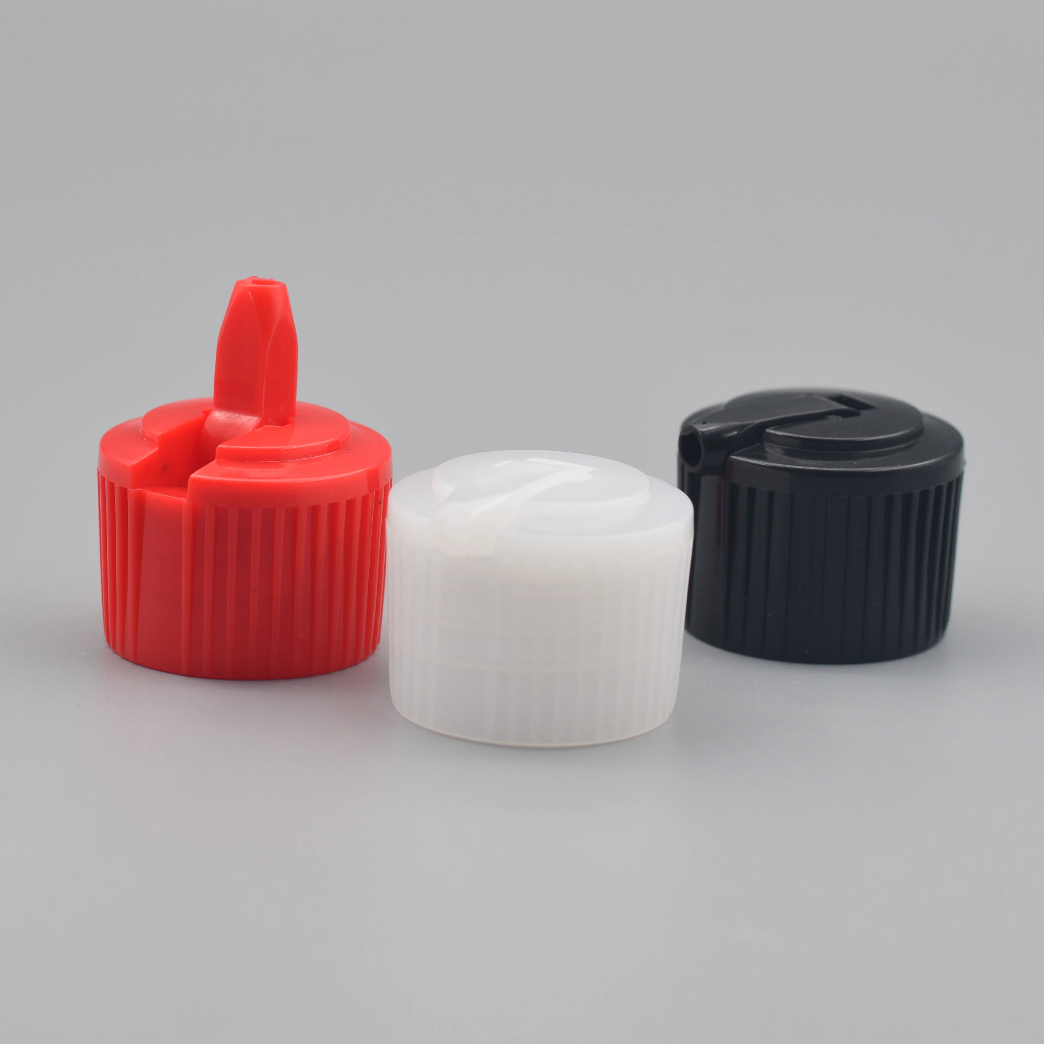 Wholesale Pp 20mm 24mm 28mm White Plastic Turret Spout Dispensing Screw Flip Top Caps for chemical bottles