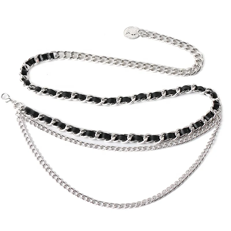 Double-layer chain belt female with skirt fashion versatile lengthened metal waist chain jewelry