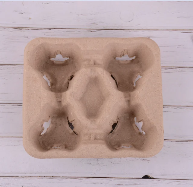 Craft Drink Paper Cup Holder 4 Cups For Takeaway Use