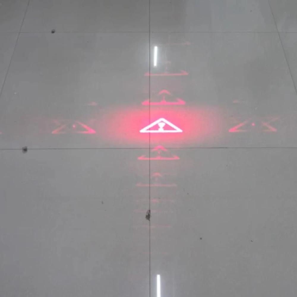 STOP icon laser Triangle Warning icon effect Red laser module